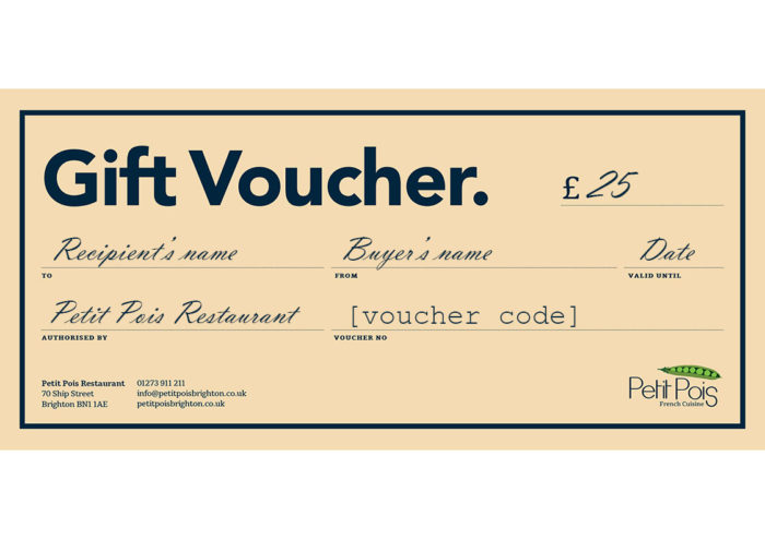 Restaurant sale gift vouchers